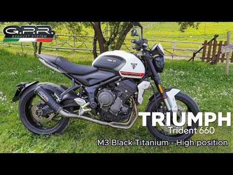 Escape Triumph Trident 660 2021-2024 GPR Sistema completo M3 Titanio Natural