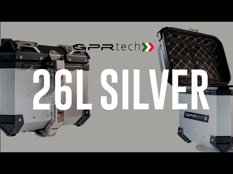 GPR Tech 26L Aluminum Universal Top Case, Silver with Mounting Plate - video 1