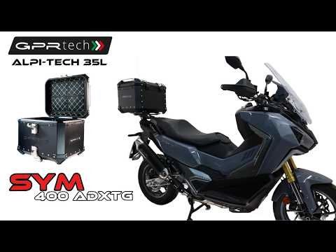 SYM ADX TG400 2024-2026 GPR Tech 35L Aluminum Top Case, Silver with Mounting Plate - video 1