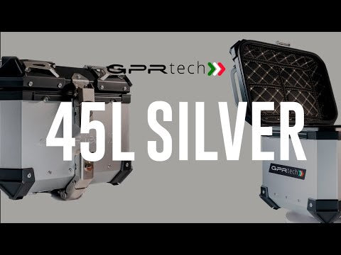 GPR Tech 45L Aluminum Universal Top Case, Silver with Mounting Plate - video 1