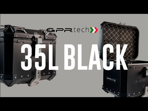 GPR Tech 35L Aluminum Universal Top Case, Black with Mounting Plate - video 1