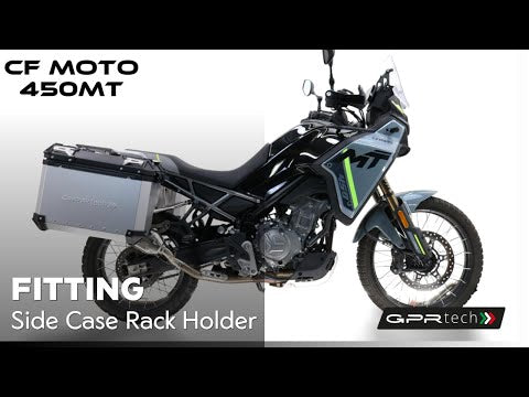 CF Moto 450MT 2023-2025 GPR Tech 38+32L Aluminum Side Cases, Black with Pannier Holders - video 1
