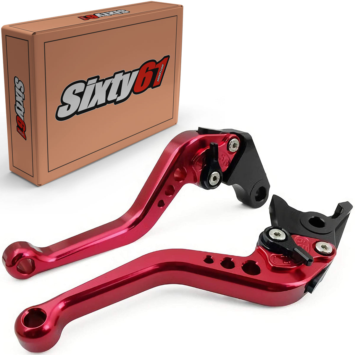 DVーNC600 Kawasaki Brake & Clutch Levers, Red Shorty Adjustable | Sixty61