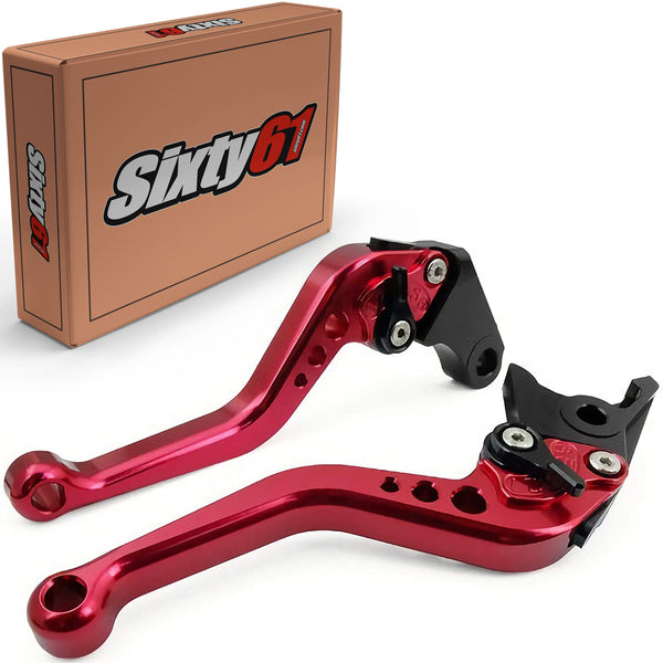 kk…. Kawasaki Brake & Clutch Levers, Red Shorty Adjustable | Sixty61
