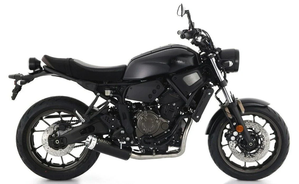 74509RBA  Arrow Rebel Slip-on Exhaust, Aluminum End Cap for Yamaha XSR700 21-25