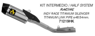 71219HK  Arrow Indy-Race Half System Exhaust, Titanium for Yamaha MT-10 2022-2024