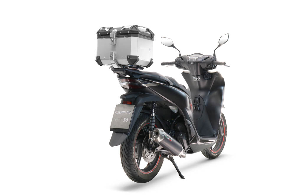 Honda SH150i 2017-2019 GPR Tech 35L Aluminum Top Case, Silver, with roof rack and mounting plate - photo 5