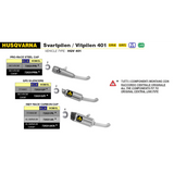Escape de carrera Indy de aluminio homologado 72631ak Arrow Husqvarna Svartpilen 401 2020-2024 con tubo de conexión soldado