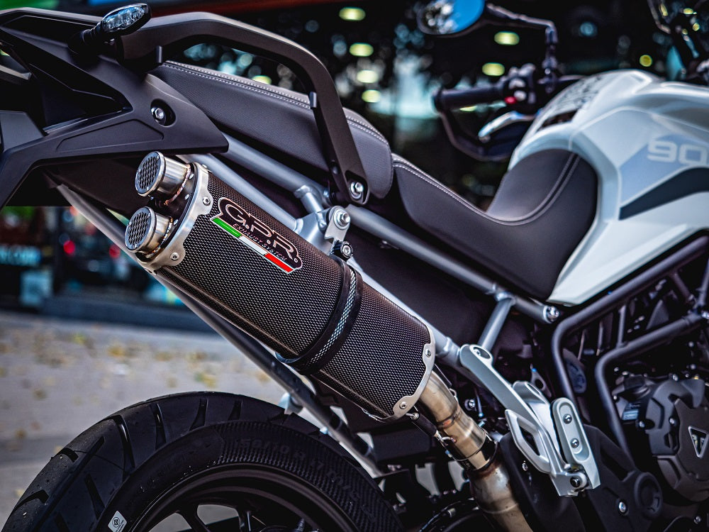 Sistema de escape GPR Triumph Tiger 850 2020-2024, doble inox, escape slip-on con DB Killer extraíble y tubo de enlace