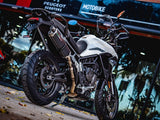 Sistema de escape GPR Triumph Tiger 850 2020-2024, doble inox, escape slip-on con DB Killer extraíble y tubo de enlace