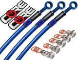 Suzuki GSXR 1000 2012-2016 Front and Rear Brake Lines Translucent Blue Steel Braided