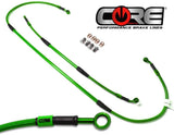 Yamaha YZ450F 2003-2004 Front and Rear Brake Lines Green Steel Braided