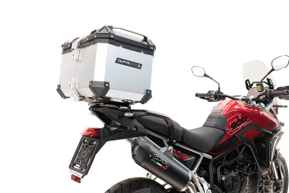 Triumph Tiger 900 GT / Pro / Rally Pro 2024-2025 GPR Tech 45L Aluminum Top Case, Silver with Mounting Plate - photo 2