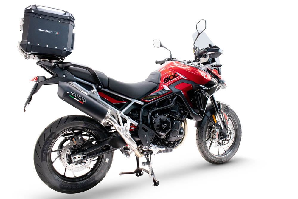 Triumph Tiger 900 GT / Pro / Rally Pro 2024-2025 GPR Tech 55L Aluminum Top Case, Black with Mounting Plate - photo 1
