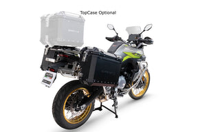 Voge 900DSX 2026-2027 GPR Tech 38+32L Aluminum Side Cases, Black with Silver Pannier Holders - photo 1