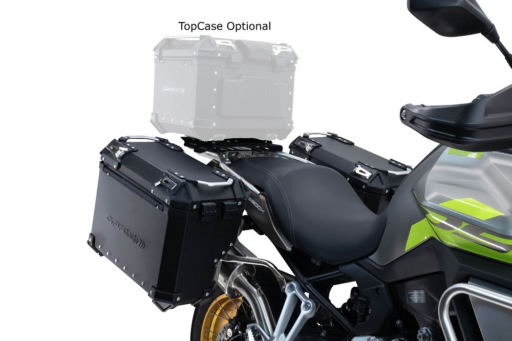 Voge 900DSX 2024-2025 GPR Tech 38+32L Aluminum Side Cases, Black with Black Pannier Holders - photo 3