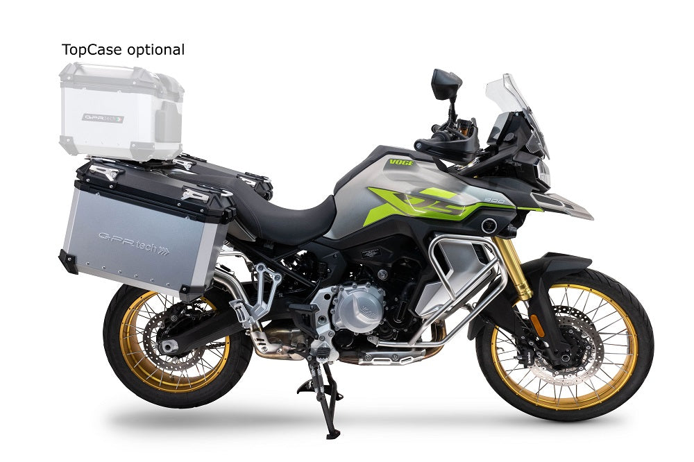 Voge 900DSX 2024-2025 GPR Tech 38+32L Aluminum Side Cases, Silver with Silver Pannier Holders - photo 1