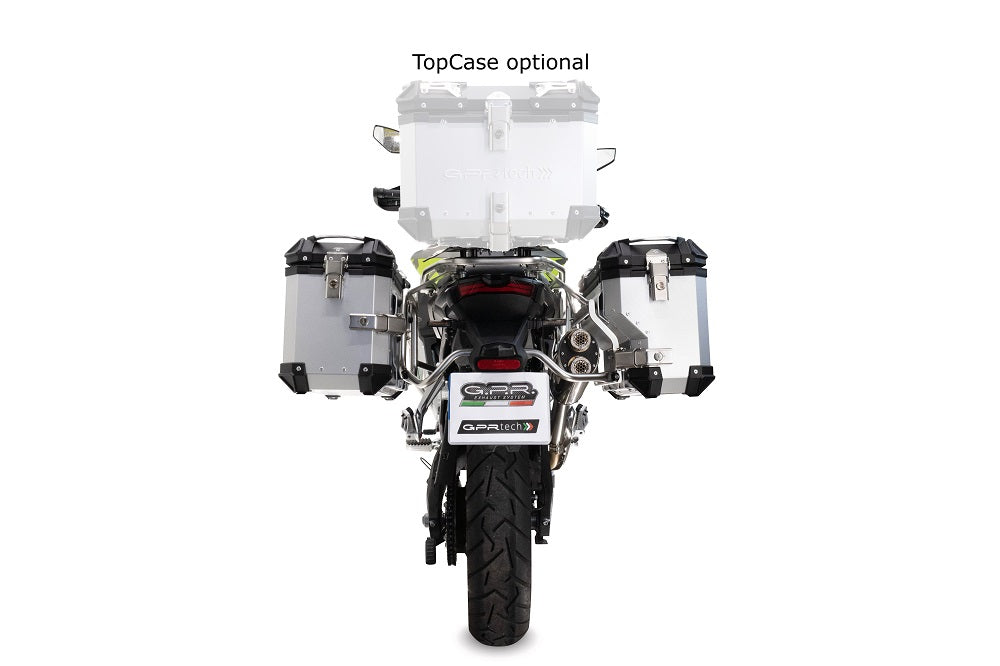 Voge 900DSX 2026-2027 GPR Tech 38+32L Aluminum Side Cases, Silver with Silver Pannier Holders - photo 3