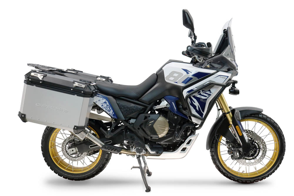 Voge DS 800 Rally 2025-2026 GPR Tech 38+32L Aluminum Side Cases, Silver with Pannier Holders - photo 1