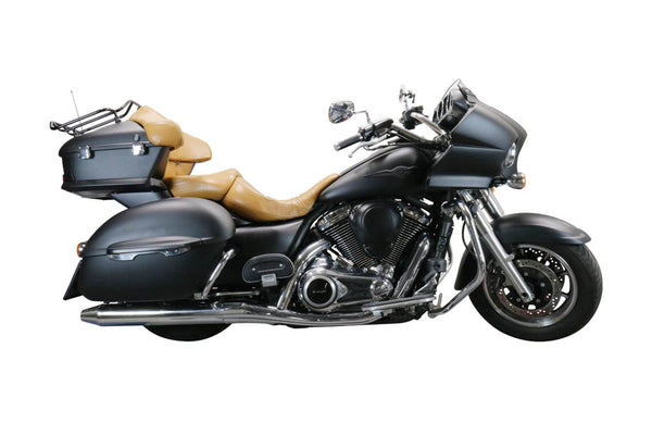 vaqutaux voyage キャスケット&マフラー Kawasaki Vulcan VN 1700 Voyager ABS 2011-2016 Exhaust GPR Double