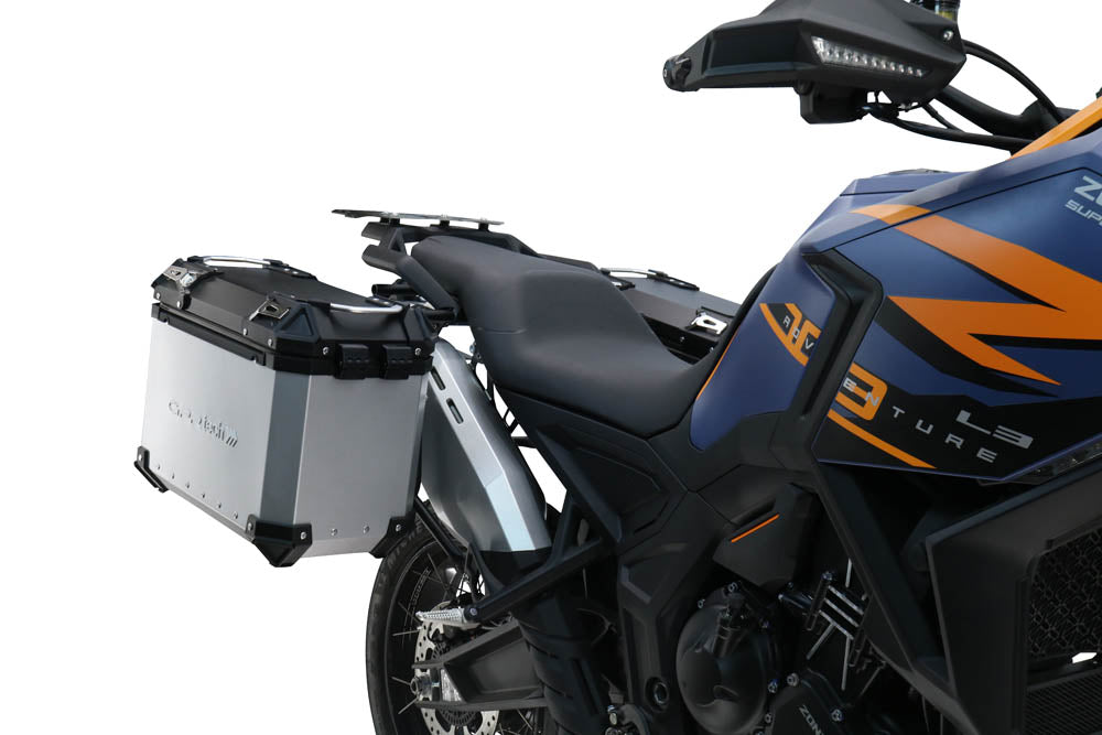 Zontes 703 F 2024-2026 GPR Tech 38+38L Aluminum Side Cases, Silver with Pannier Holders - photo 2