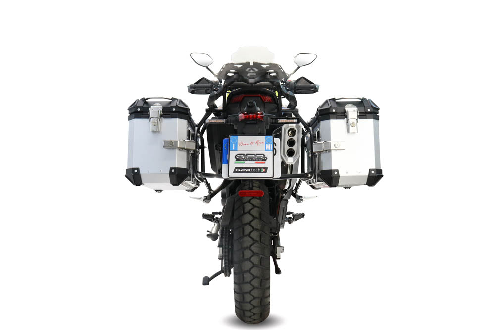 Zontes 703 F 2024-2026 GPR Tech 38+38L Aluminum Side Cases, Silver with Pannier Holders - photo 4