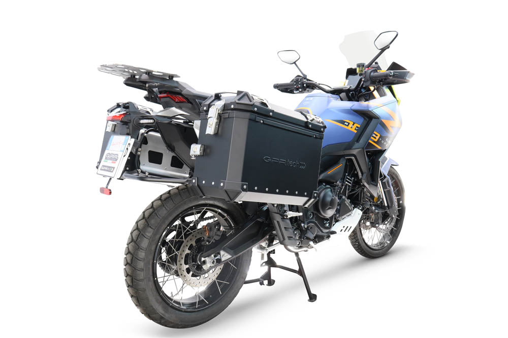 Zontes 703 F 2024-2026 GPR Tech 38+38L Aluminum Side Cases, Black with Pannier Holders - photo 2