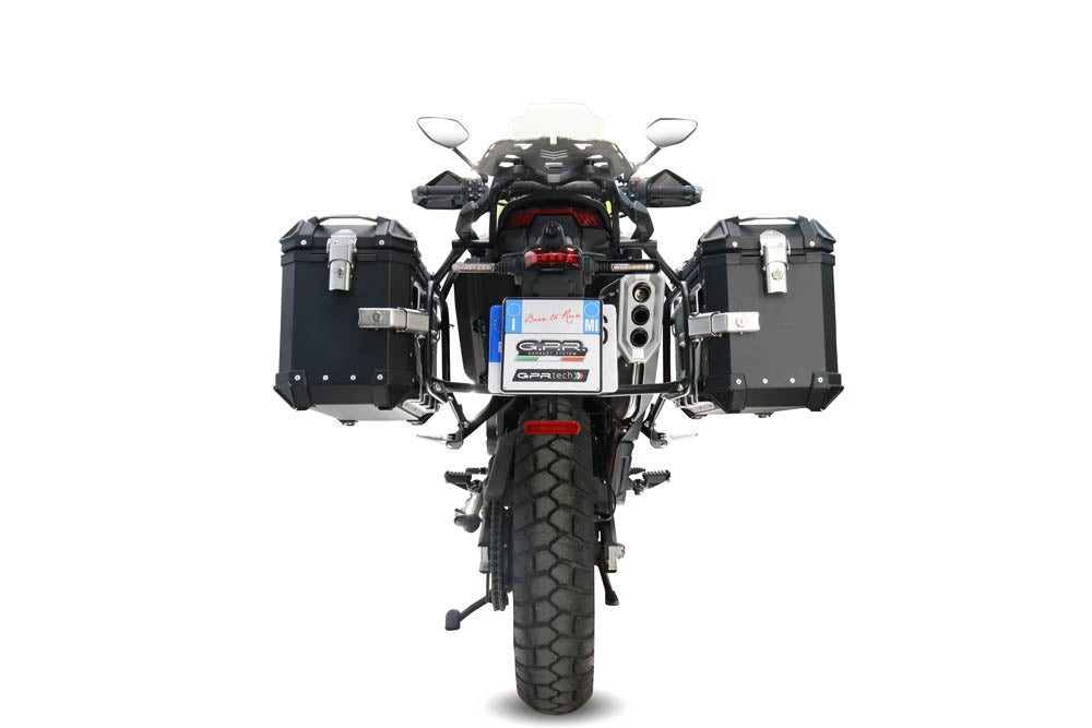 Zontes 703 F 2024-2026 GPR Tech 38+38L Aluminum Side Cases, Black with Pannier Holders - photo 4