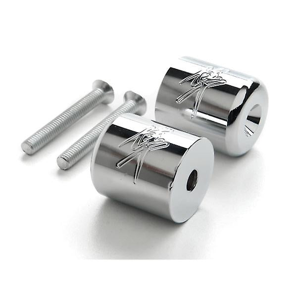 Hayabusa Kanji Logo Engraved Bar Ends in Chrome