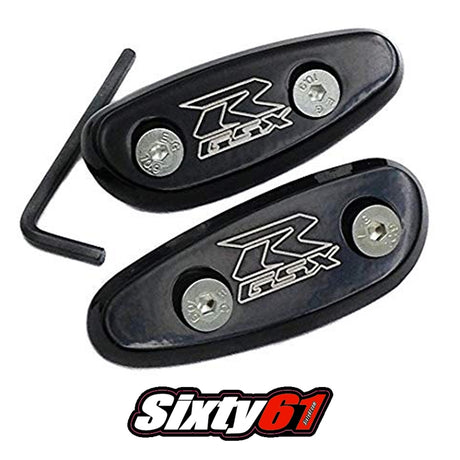 Black Suzuki Mirror Block Off GSXR 600/750/1000 (2000-2005) / Hayabusa 1300 (1999-2020)