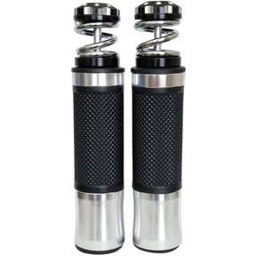 Suzuki GSXR Black and Chrome Aluminum / Rubber Gel Grips