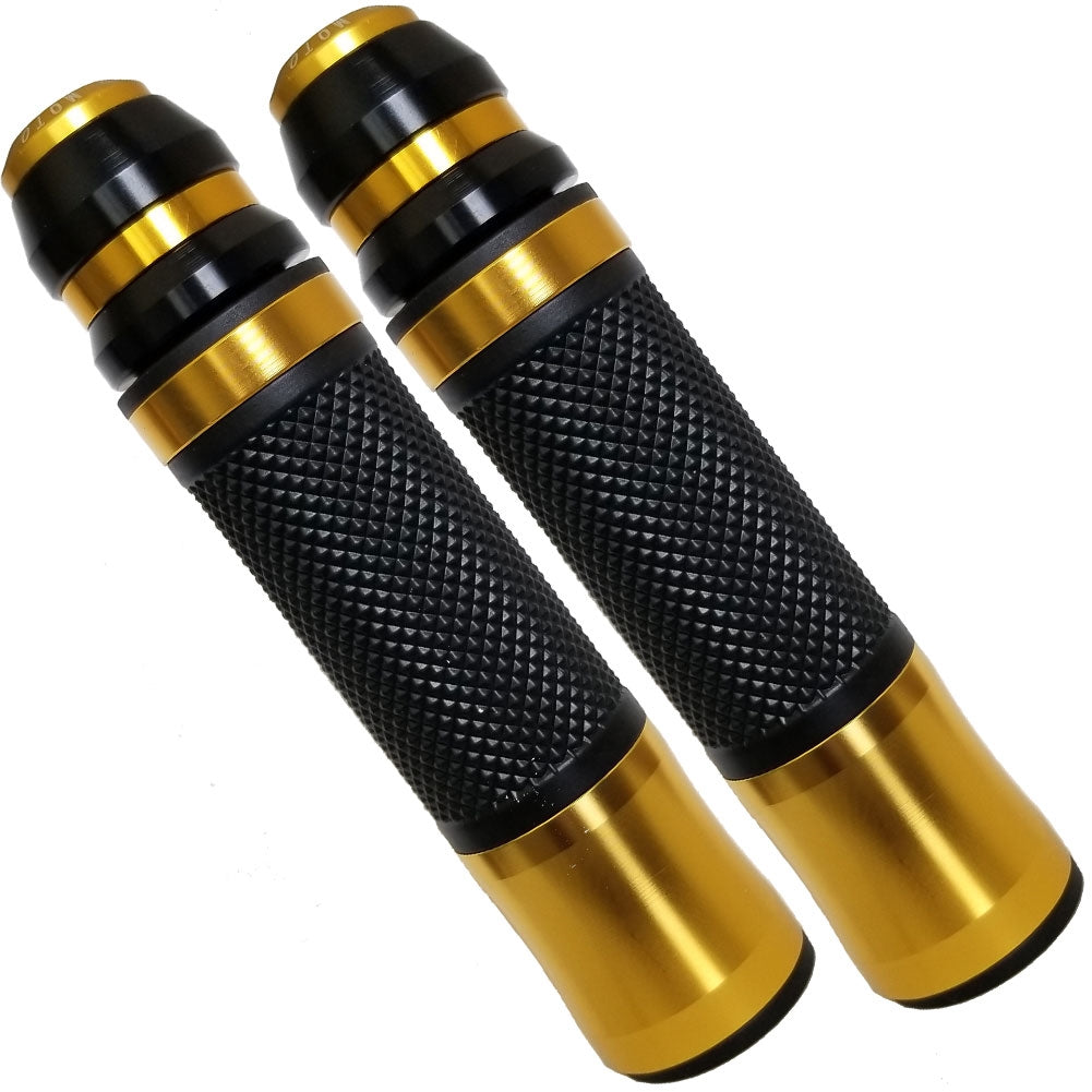 RIDE2 バイク用革ツナギ ブラック/ゴールド Suzuki GSXR Black and Gold Aluminum / Rubber Gel Grips – Sixty61