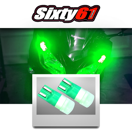 Motorcycle LED Side Marker Light Bulbs - Green