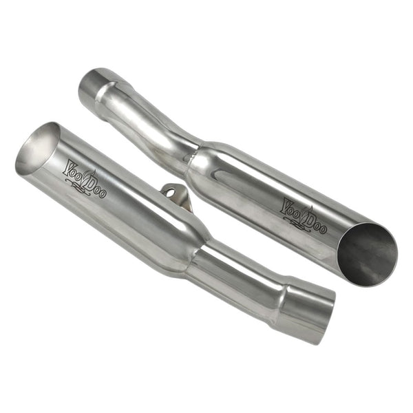 り　 Kawasaki ZX14R Exhaust 2012-2026 Shorty Polished Silver Pipe by